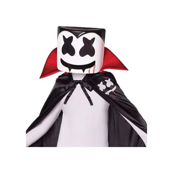 Marshmello Mello Vampire Mask Costume Accessory White Black Halloween Party NEW - Picture 2 of 8